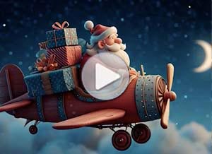 Tarjeta animada de Natal. Renas descansando
